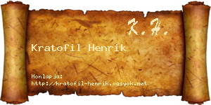 Kratofil Henrik névjegykártya